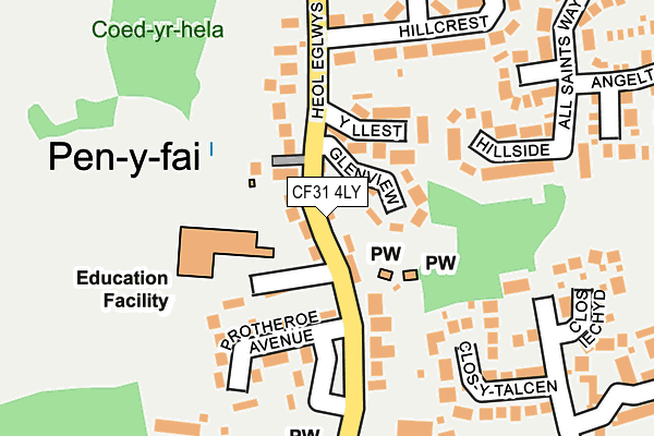 CF31 4LY map - OS OpenMap – Local (Ordnance Survey)