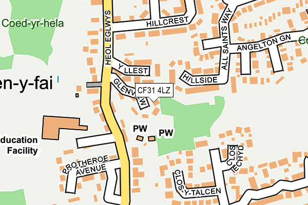 CF31 4LZ map - OS OpenMap – Local (Ordnance Survey)