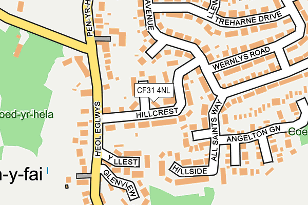 CF31 4NL map - OS OpenMap – Local (Ordnance Survey)