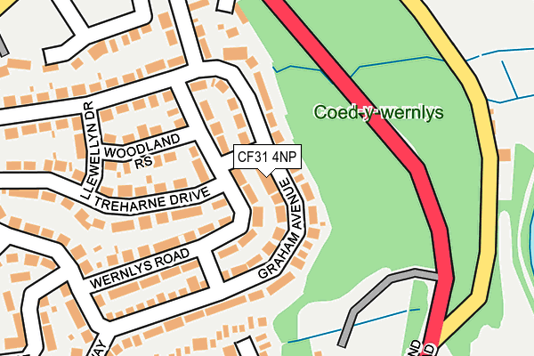 CF31 4NP map - OS OpenMap – Local (Ordnance Survey)