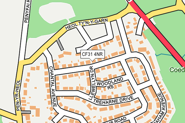 CF31 4NR map - OS OpenMap – Local (Ordnance Survey)