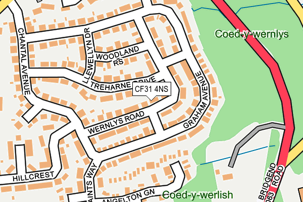 CF31 4NS map - OS OpenMap – Local (Ordnance Survey)