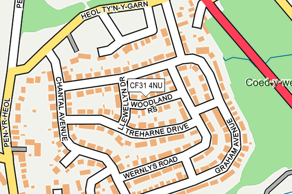 CF31 4NU map - OS OpenMap – Local (Ordnance Survey)