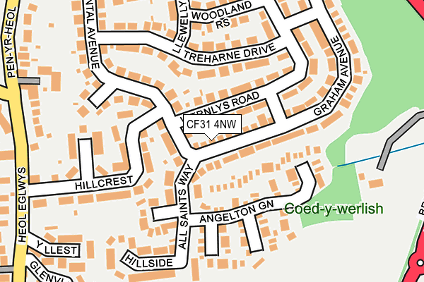 CF31 4NW map - OS OpenMap – Local (Ordnance Survey)