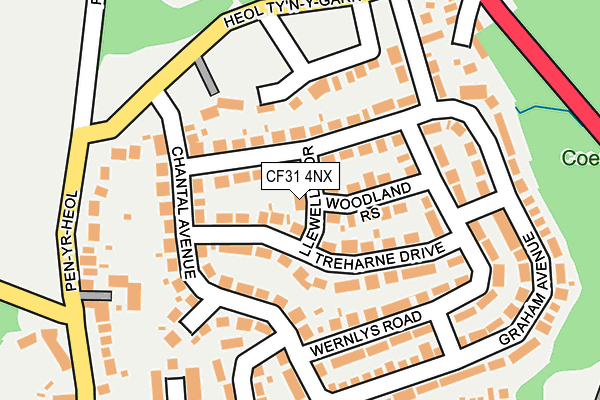 CF31 4NX map - OS OpenMap – Local (Ordnance Survey)