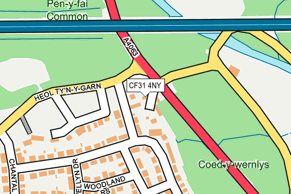 CF31 4NY map - OS OpenMap – Local (Ordnance Survey)