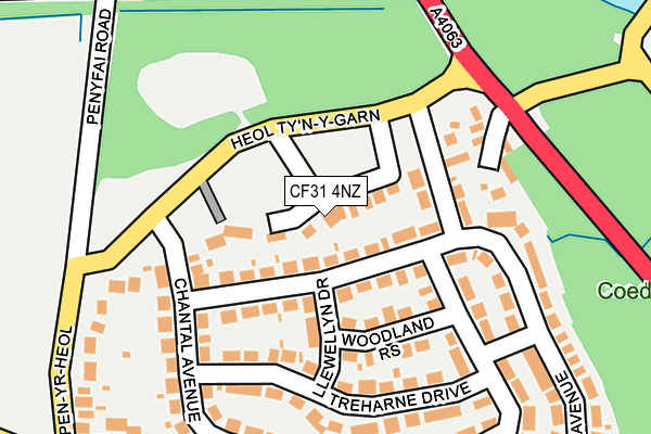 CF31 4NZ map - OS OpenMap – Local (Ordnance Survey)