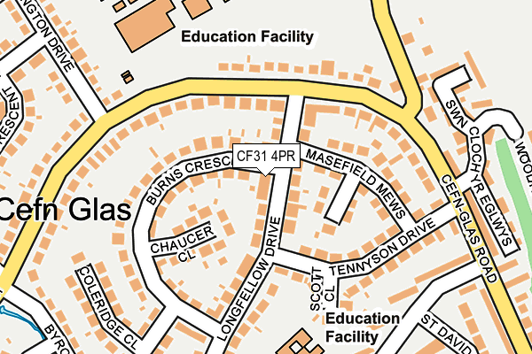 CF31 4PR map - OS OpenMap – Local (Ordnance Survey)