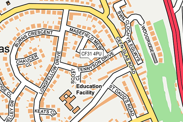 CF31 4PU map - OS OpenMap – Local (Ordnance Survey)