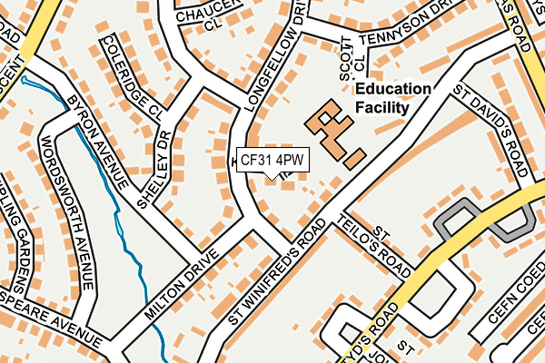 CF31 4PW map - OS OpenMap – Local (Ordnance Survey)