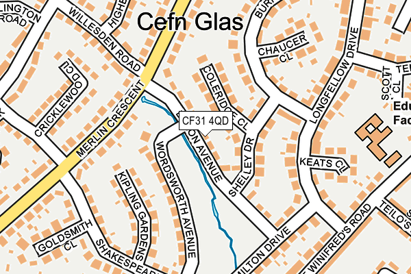 CF31 4QD map - OS OpenMap – Local (Ordnance Survey)
