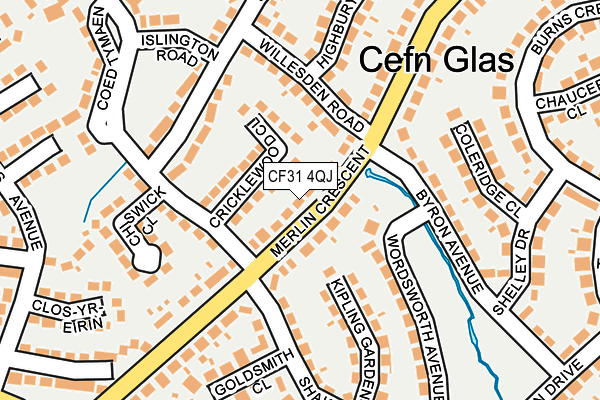 CF31 4QJ map - OS OpenMap – Local (Ordnance Survey)