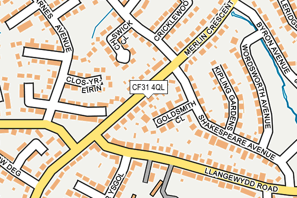 CF31 4QL map - OS OpenMap – Local (Ordnance Survey)