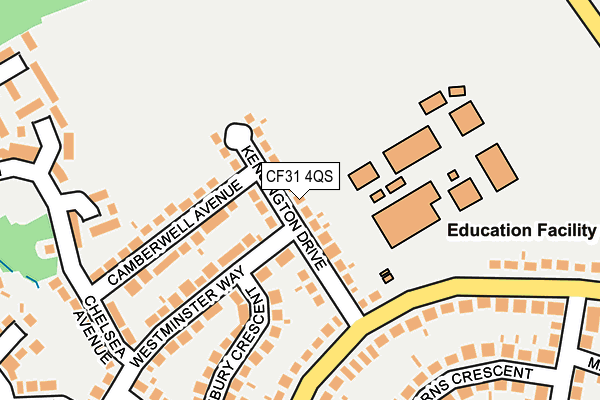 CF31 4QS map - OS OpenMap – Local (Ordnance Survey)