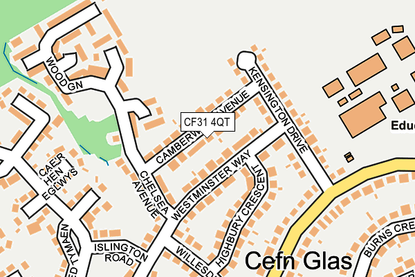 CF31 4QT map - OS OpenMap – Local (Ordnance Survey)