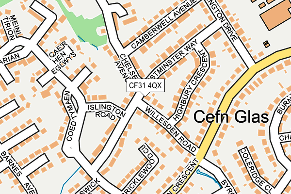 CF31 4QX map - OS OpenMap – Local (Ordnance Survey)