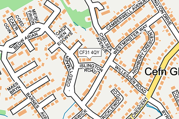 CF31 4QY map - OS OpenMap – Local (Ordnance Survey)