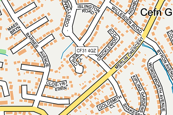 CF31 4QZ map - OS OpenMap – Local (Ordnance Survey)