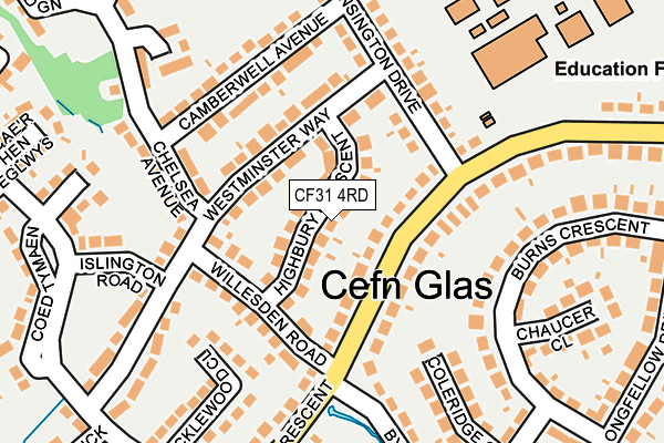 CF31 4RD map - OS OpenMap – Local (Ordnance Survey)