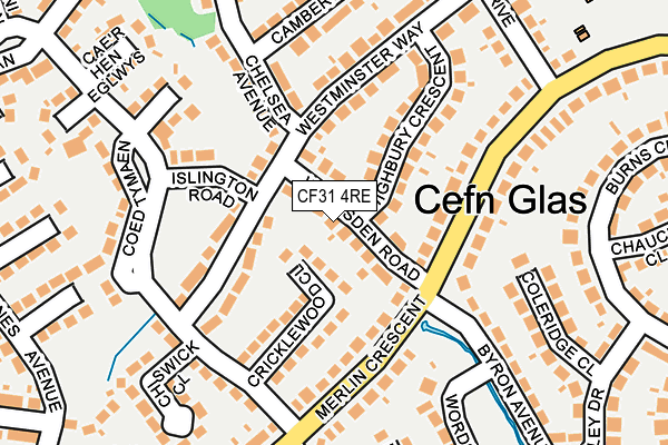 CF31 4RE map - OS OpenMap – Local (Ordnance Survey)