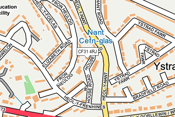 CF31 4RJ map - OS OpenMap – Local (Ordnance Survey)