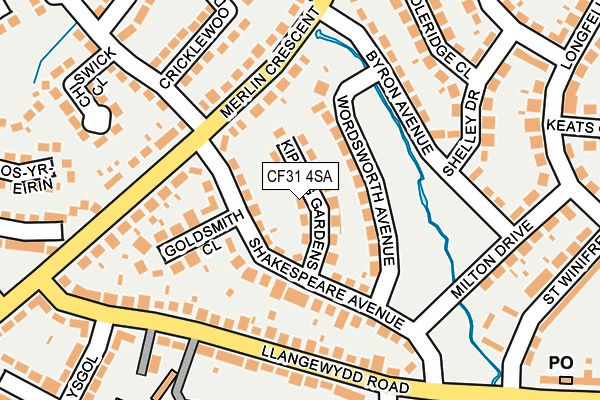 CF31 4SA map - OS OpenMap – Local (Ordnance Survey)