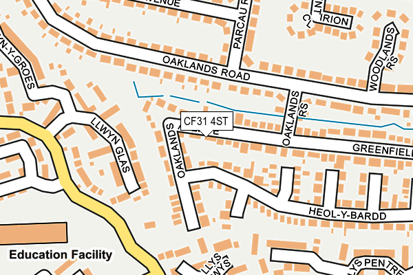 CF31 4ST map - OS OpenMap – Local (Ordnance Survey)
