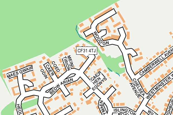 CF31 4TJ map - OS OpenMap – Local (Ordnance Survey)