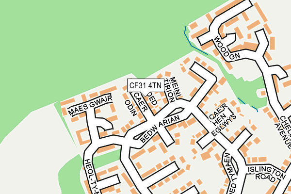 CF31 4TN map - OS OpenMap – Local (Ordnance Survey)