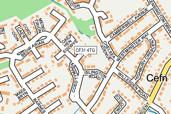 CF31 4TQ map - OS OpenMap – Local (Ordnance Survey)