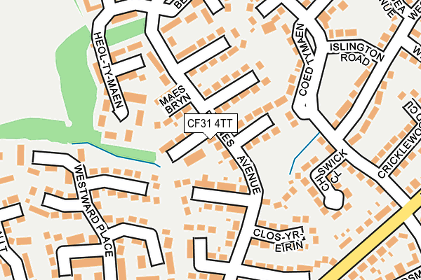 CF31 4TT map - OS OpenMap – Local (Ordnance Survey)