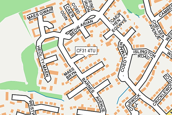 CF31 4TU map - OS OpenMap – Local (Ordnance Survey)