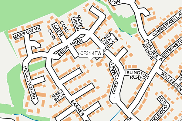 CF31 4TW map - OS OpenMap – Local (Ordnance Survey)