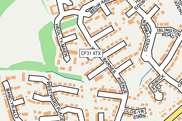 CF31 4TX map - OS OpenMap – Local (Ordnance Survey)