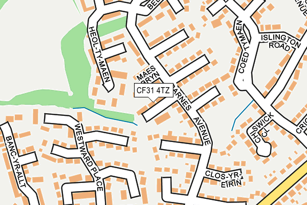 CF31 4TZ map - OS OpenMap – Local (Ordnance Survey)