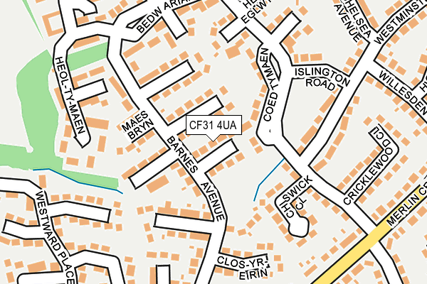 CF31 4UA map - OS OpenMap – Local (Ordnance Survey)