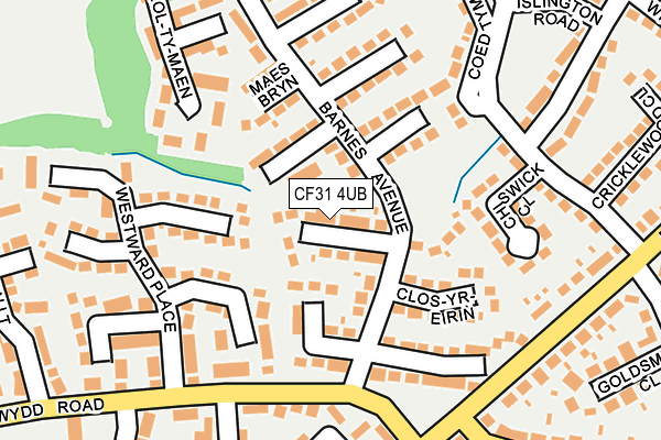 CF31 4UB map - OS OpenMap – Local (Ordnance Survey)