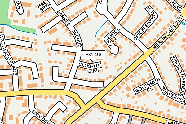 CF31 4UG map - OS OpenMap – Local (Ordnance Survey)