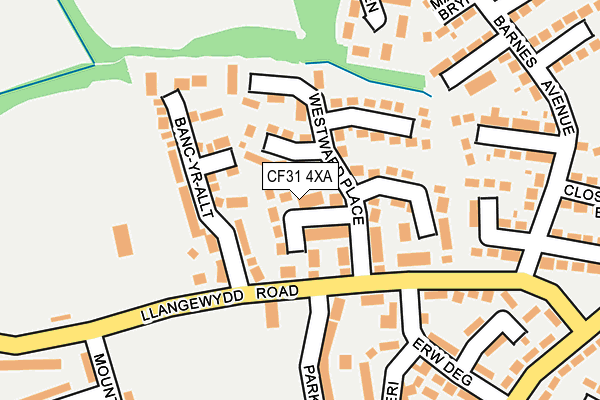 CF31 4XA map - OS OpenMap – Local (Ordnance Survey)