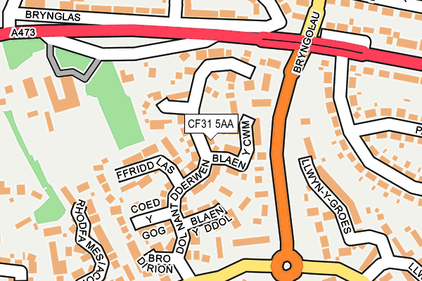 CF31 5AA map - OS OpenMap – Local (Ordnance Survey)