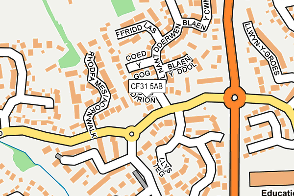 CF31 5AB map - OS OpenMap – Local (Ordnance Survey)