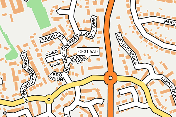 CF31 5AD map - OS OpenMap – Local (Ordnance Survey)