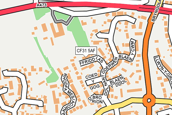 CF31 5AF map - OS OpenMap – Local (Ordnance Survey)