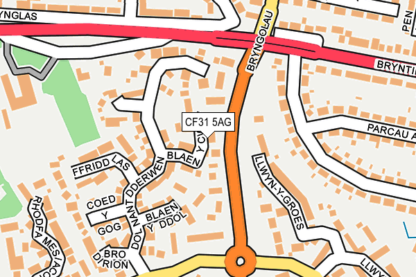 CF31 5AG map - OS OpenMap – Local (Ordnance Survey)