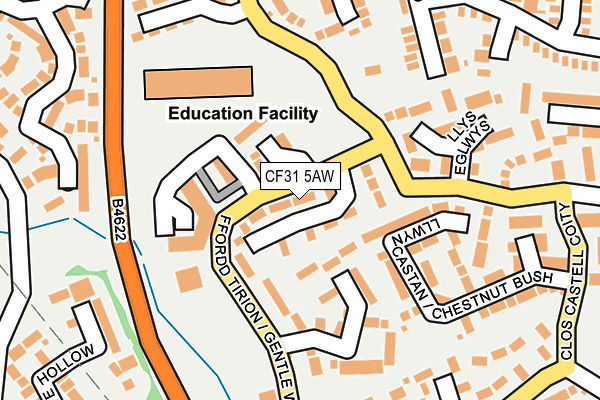 CF31 5AW map - OS OpenMap – Local (Ordnance Survey)