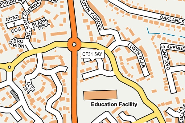 CF31 5AY map - OS OpenMap – Local (Ordnance Survey)