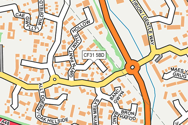 CF31 5BD map - OS OpenMap – Local (Ordnance Survey)