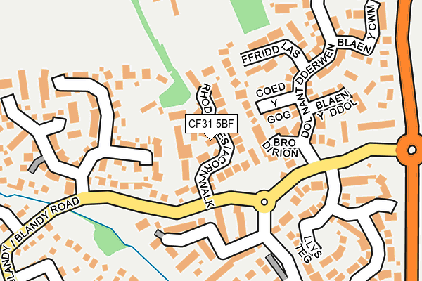 CF31 5BF map - OS OpenMap – Local (Ordnance Survey)