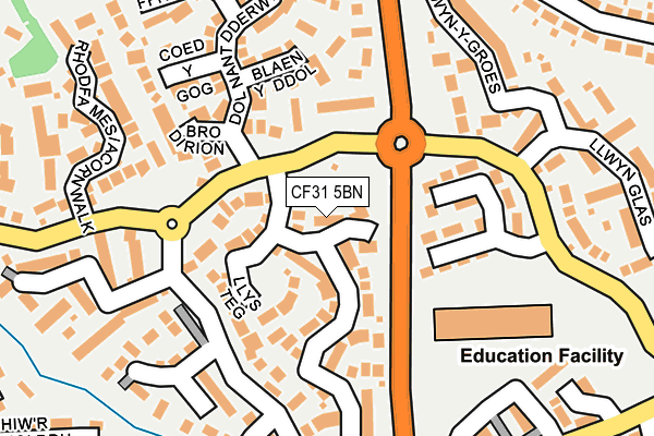 CF31 5BN map - OS OpenMap – Local (Ordnance Survey)