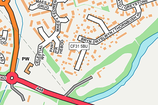 CF31 5BU map - OS OpenMap – Local (Ordnance Survey)